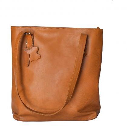 Cowhide Leather Tawny Purse, Top Ha..