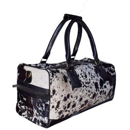 Real Cow Hair-On Leather Weekender ..