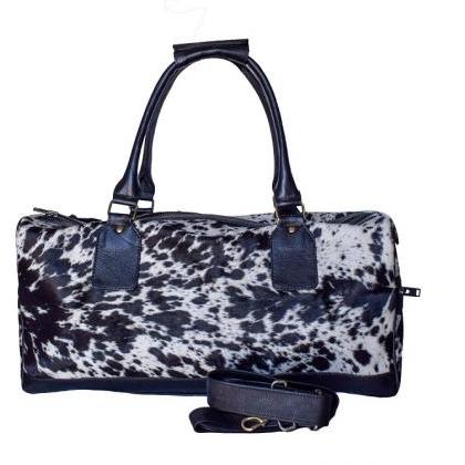 Real Cow Hair-On Leather Weekender ..