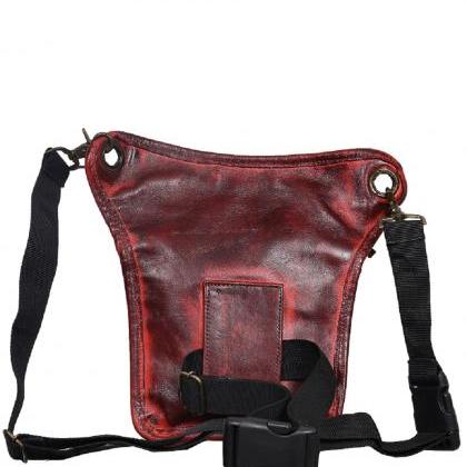 Handmade Unisex Leather Hip Bag, Re..