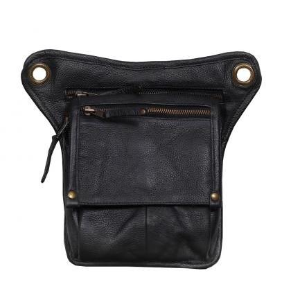 Men's Handmade Backpack Black Cowhi..