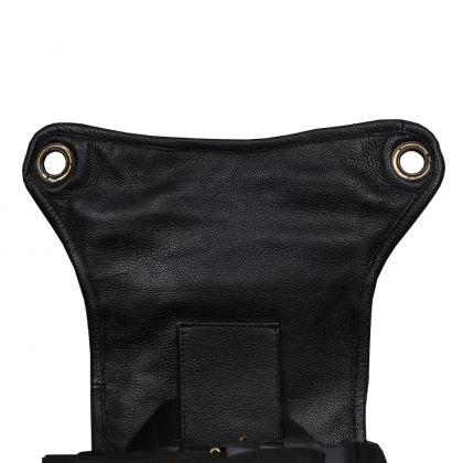 Men's Handmade Backpack Black Cowhi..