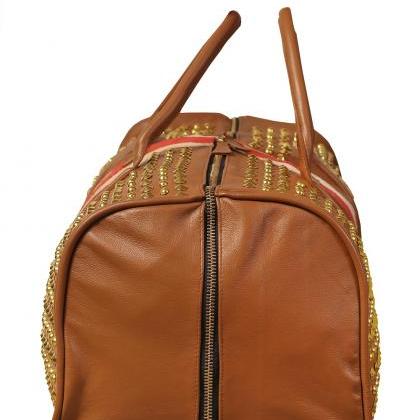 Luggage Brown Weekender Bag, Cowhid..