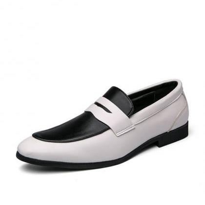 Saddle Penny Loafer Black And White..