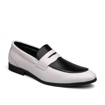 Saddle Penny Loafer Black And White..