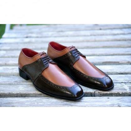 Hand Stitched Brown Black Apron Toe..