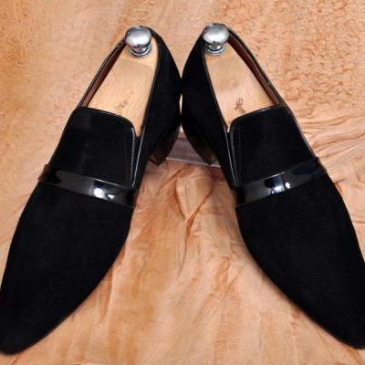 Handmade Men Black Dress Moccasins Leather Shoes