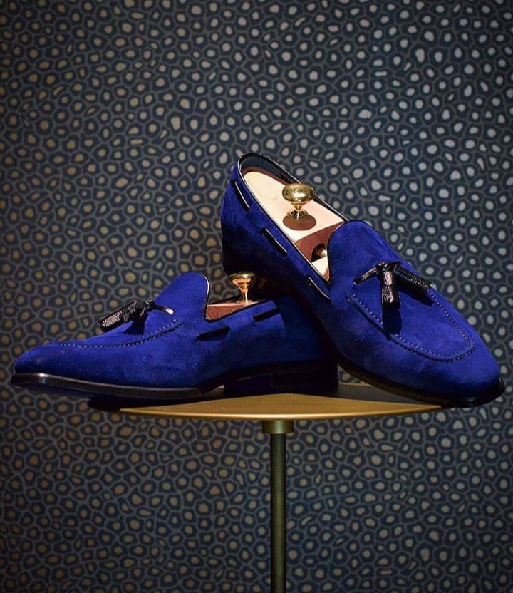 loafer shoes blue colour