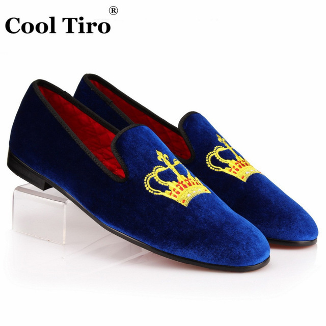 blue and gold loafers mens