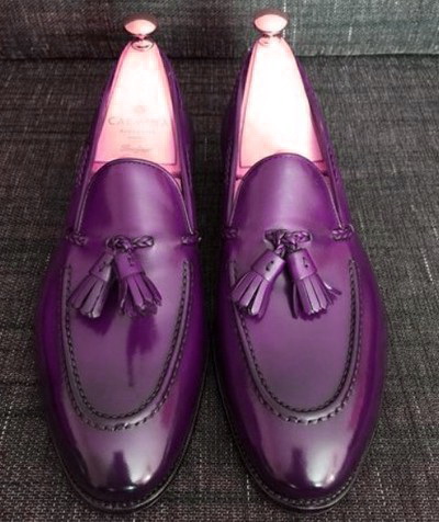 purple patent leather shoes