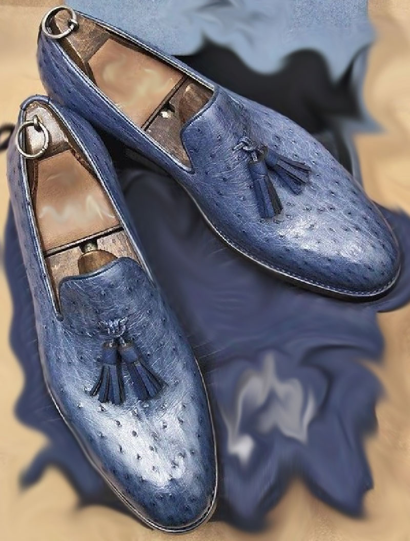 ostrich loafers mens