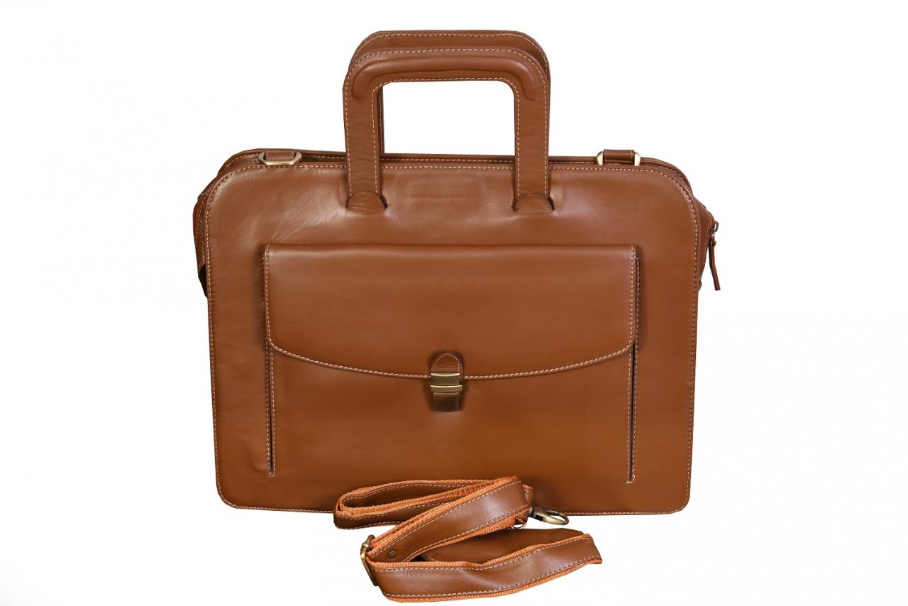 Handmade Tawny Messenger Shoulder Cross body Premium Leather Tuck Closure Laptop Travel Bag