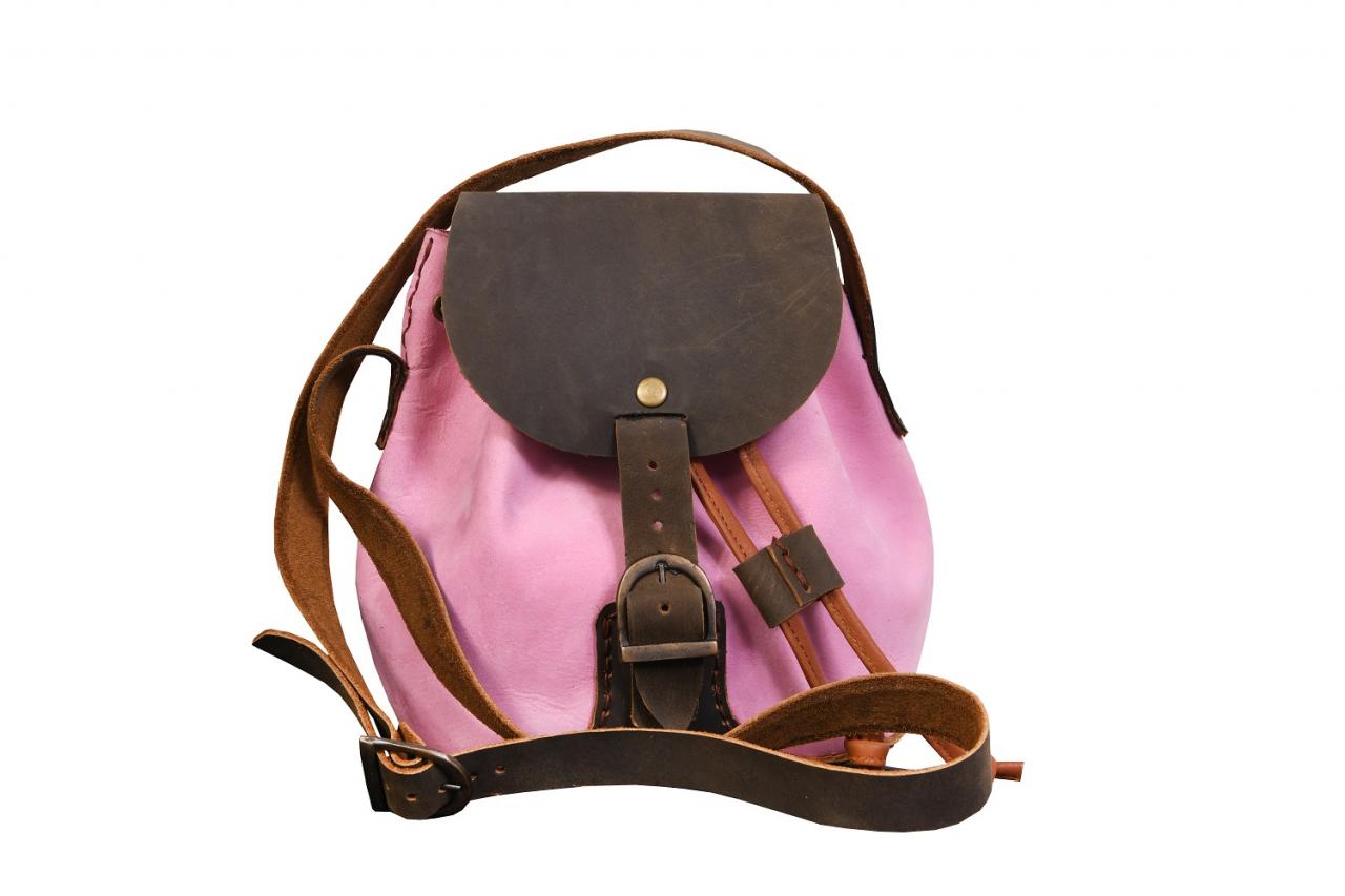 Handmade Multicolor Backpack Bag, Women Travel Leather Bag, Cross Body Belted Bag
