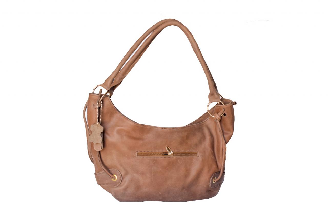 Ladies Brown Color Hand Bag, Premium Leather Shoulder Purse, Multi Inside Compartments Stylish Hand Purse