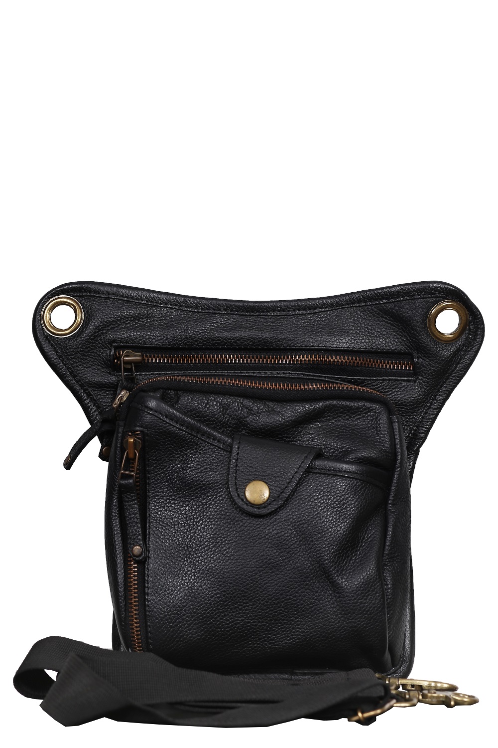 Holster Travel Handmade Bag, Black Leather Unisex Hip Bag, Funny Backpack Waist Bag, Cross Body Bag, Holster Leather Backpack
