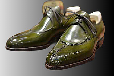 Royal Derby Green Patina Lace Up Pure Leather Split Toe Handmade Formal Wedding Shoes