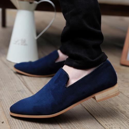 mens blue leather shoes