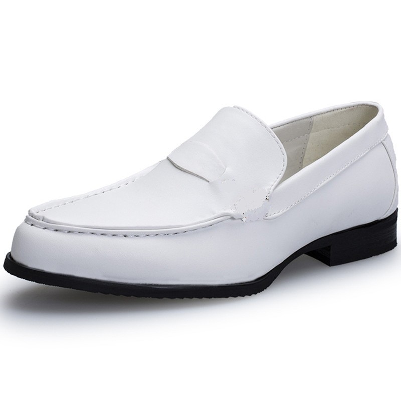 Customized Handmade White Color Slip On Leather Men's Dress