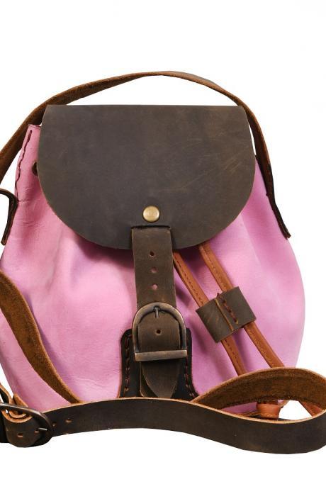 Handmade Multicolor Backpack Bag, Women Travel Leather Bag, Cross Body Belted Bag
