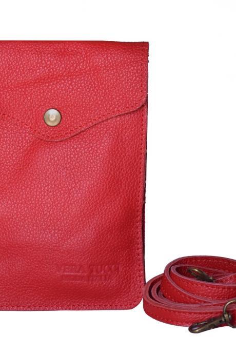 Handmade Unisex Baellery Bag, Cow Skin Leather Tools Bag, Shoulder Belt Button Bag