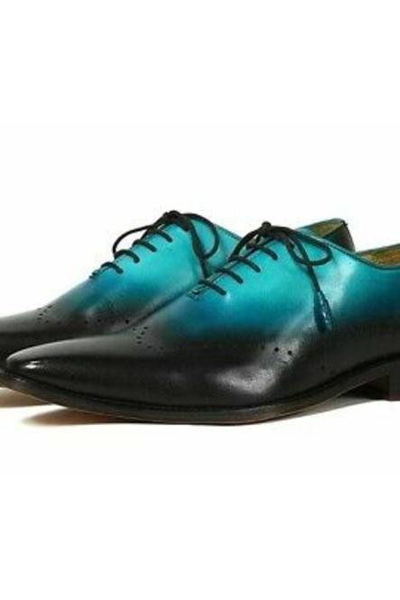 Men's Customize Multi Color Shoes, Oxford Wholecut Lace Up Shoes, Handmade Premium Leather Forma Shoes,