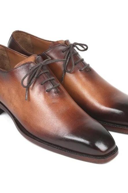 Oxford Tan Brown Patina Customize Shoes, Men's Personalized Wholecut Genuine Leather Shoes, Handmade Lace Up Formal Shoes,