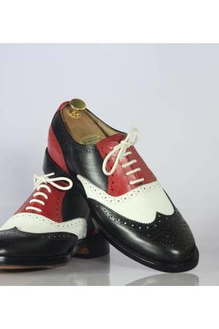 Multi Color Oxford Full Brogue, Handmade Lace Up Leather, Men's Formal Wedding Shoes,