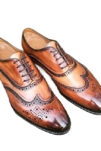 Charismatic Oxford Patent Medallion Wingtip Genuine Leather Customize Lace Up Formal Dress Shoes