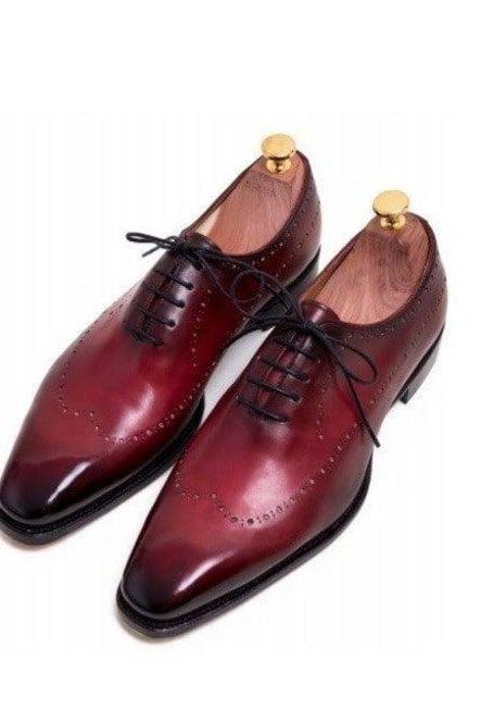 Innovative Customize Wingtip Patent Genuine Leather Men's Handcrafted Lace Up Formal Dress Shoes