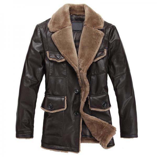 Hand Made Made To Order Genuine Mens Shearling Leather Fur Collar ...