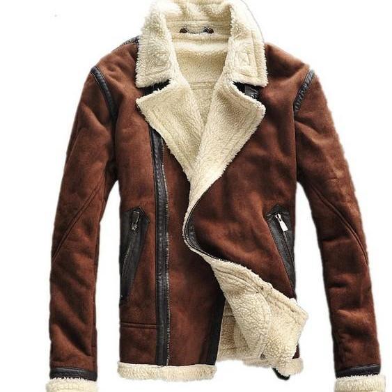 Customized Handmade Brown Color Fur Leather Men's Jacket Zippered Hand ...
