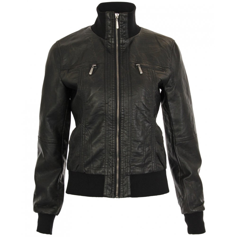 Women’s Jedan Black Bomber Leather Jacket on Luulla